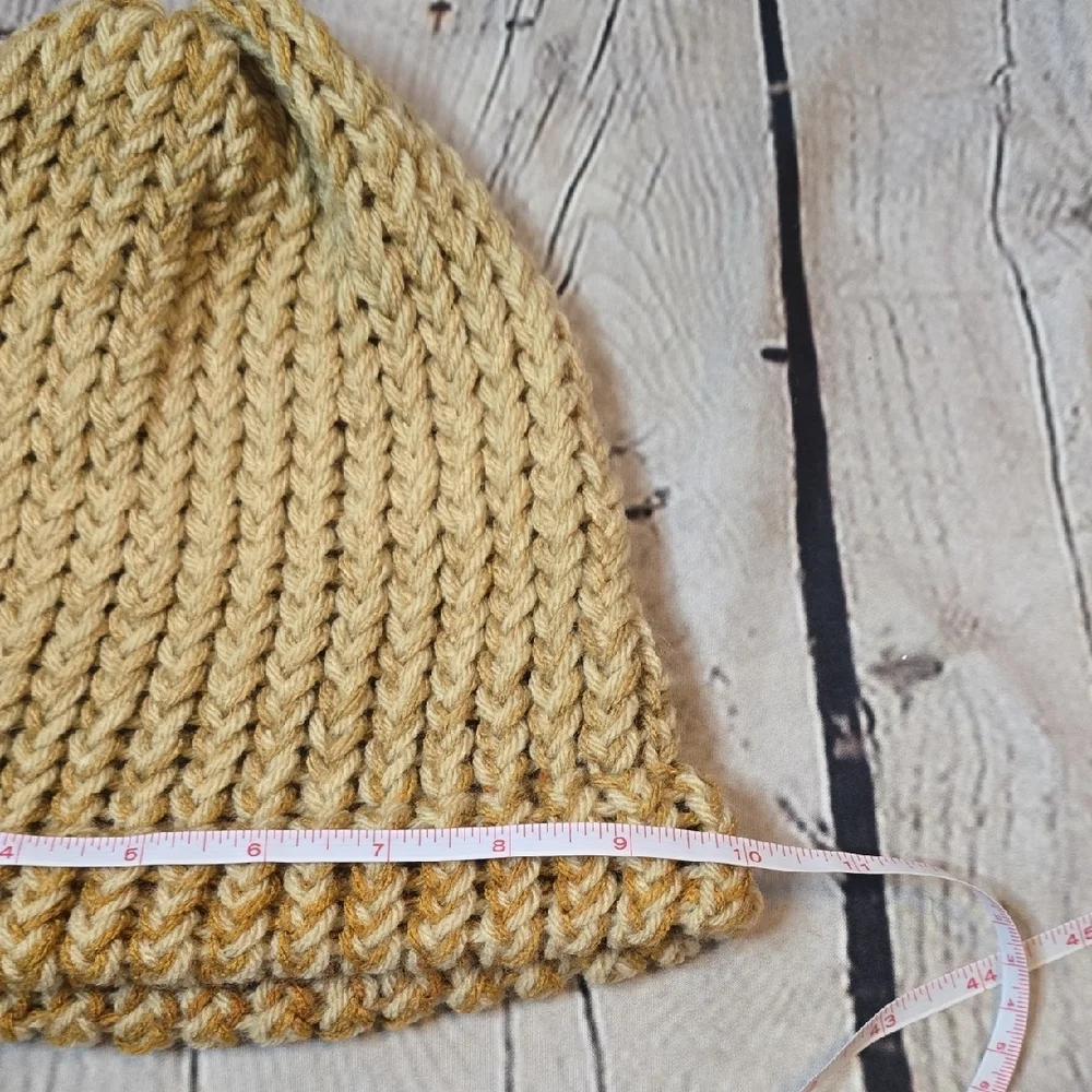 Handcrafted Cozy Knit Slouch Beanie - Tan